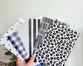 Pack de papier noir et blanc pour scrapbooking et journal | Accessoires pour carnets et scrapbooking