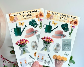 Feuille d'autocollants de printemps | autocollants pour journaux | autocollants pour scrapbooking | autocollant