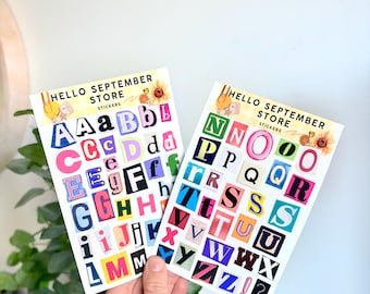 Lösegeld Buchstaben Aufkleber Blätter | Journal Aufkleber | Scrapbook Aufkleber | Aufkleber