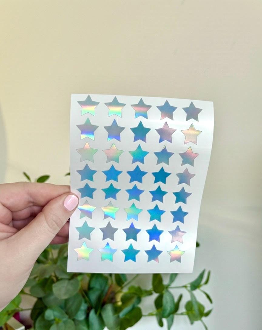 Holo Star Sticker Sheet | Journal Stickers | Scrapbook Stickers ...
