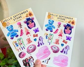 Feuille d'autocollants inspirés des années 90 | autocollants pour journaux | autocollants pour scrapbooking | autocollant