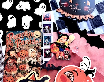 Retro halloweeen Scrap Pack | Junk Journal & Scrapbook Supplies| vintage