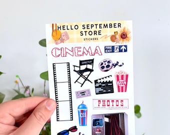 Cinema date sticker sheet | journal stickers | scrapbook stickers | sticker