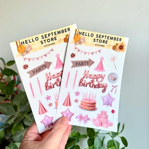 Birthday celebration sticker sheet | journal stickers | scrapbook stickers | sticker |