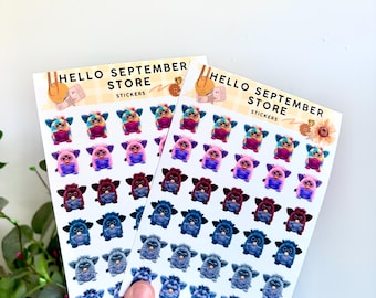 90s emotion tracker sticker sheet | journal stickers | scrapbook stickers | sticker