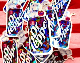 Dr. Drink inspirierter holografischer gestanzter Aufkleber | süßer Aufkleber | Dr Pfeffer | Junk Journal | Sammelalbum