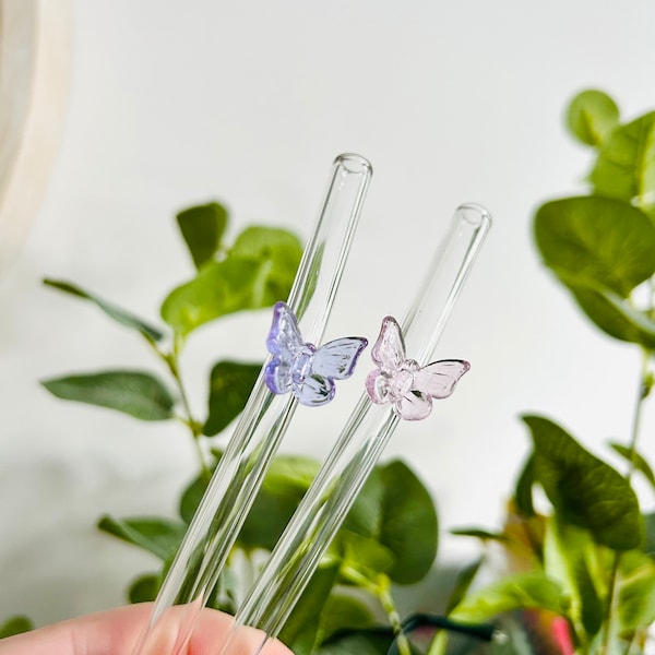Glass butterfly straws | glass straw | tumbler | Mother’s Day | gift