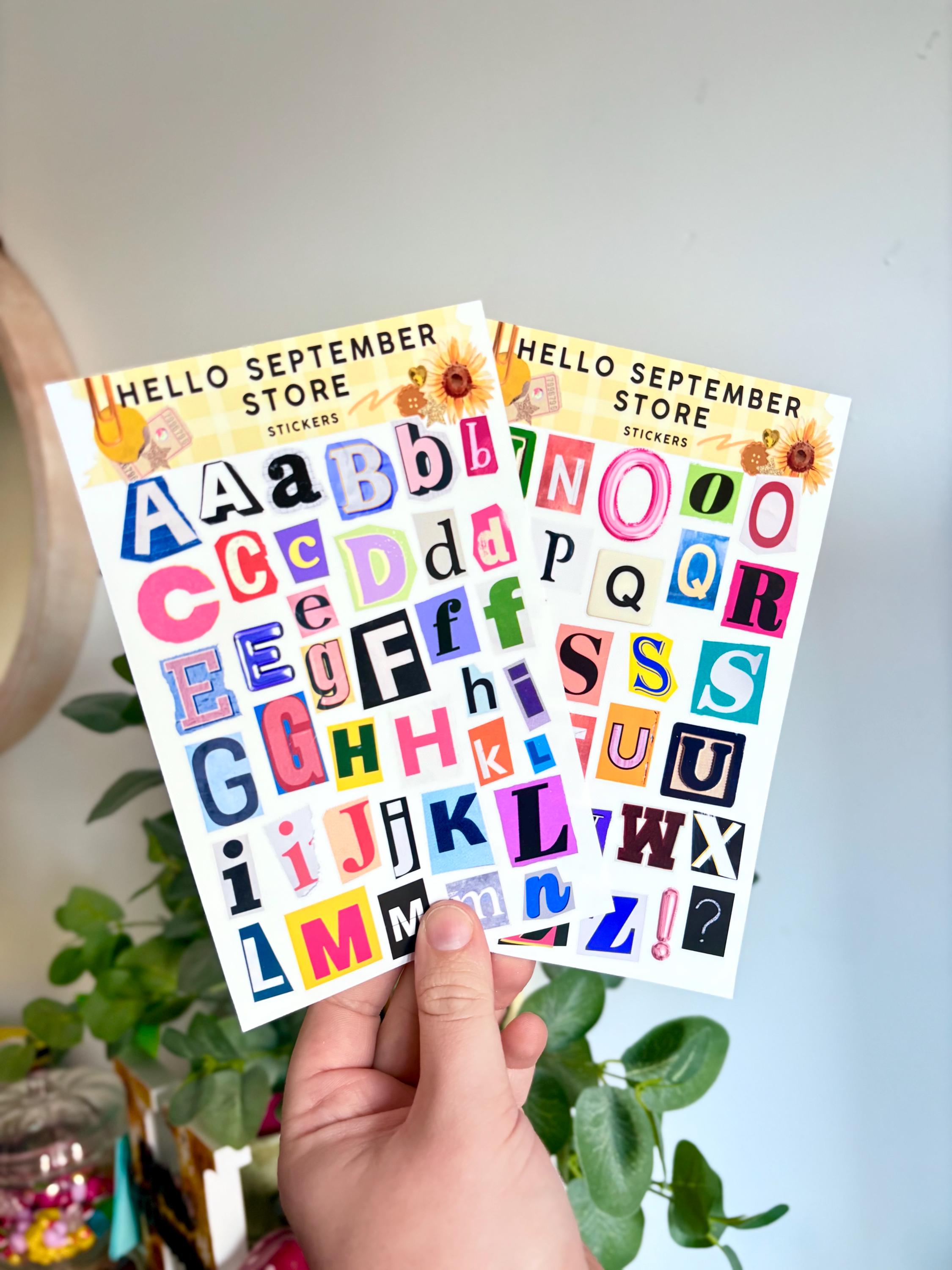 Ransom Letters Sticker Sheets | Journal Stickers | Scrapbook Stickers ...