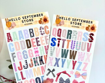 Lettres vichy et autres feuilles d'autocollants | autocollants pour journaux | autocollants pour scrapbooking | autocollant
