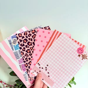 Rosa scrapbooking- och journalingpapperspaket | Skräppost- och scrapbookingtillbehör