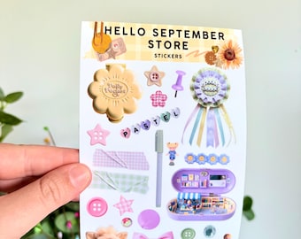 Pretty pastels sticker sheet | journal stickers | scrapbook stickers | sticker| Y2K