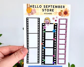 Nostalgic film strip sticker sheet | journal stickers | scrapbook stickers | sticker