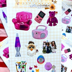 90s inspired sticker sheet | journal stickers | scrapbook stickers | sticker