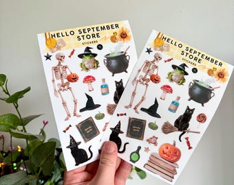 Halloween sticker sheet | journal stickers | scrapbook stickers |