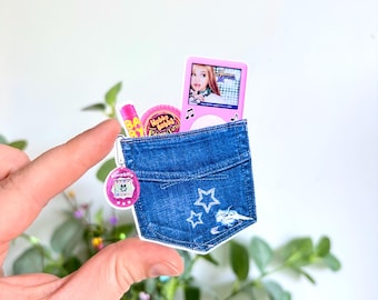Autocollant de poche découpé à l'emporte-pièce de l'an 2000 | autocollants pour journaux | autocollants pour scrapbooking | autocollant | autocollant en vinyle