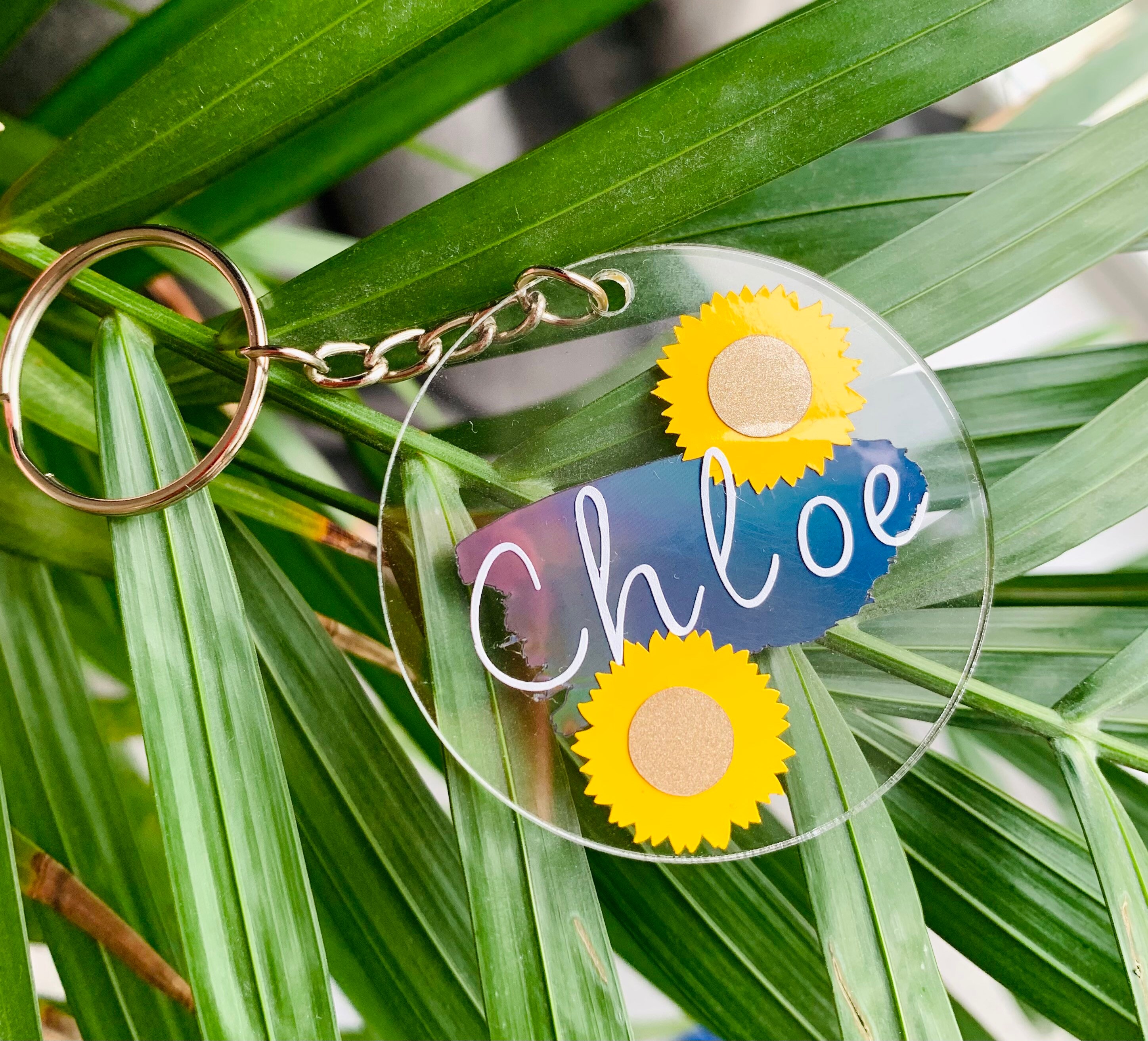 Personalised vinyl keyring keychain Name keyring Etsy