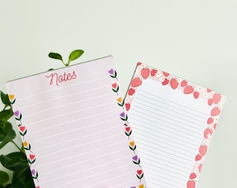 Blocs-notes à ressorts A6 | bloc-notes floral | bloc-notes aux fraises | stationnaire | joli journal