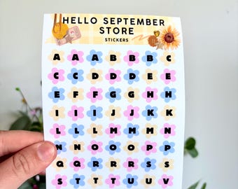 Pastel flower letter sticker sheet | journal stickers | scrapbook stickers | sticker