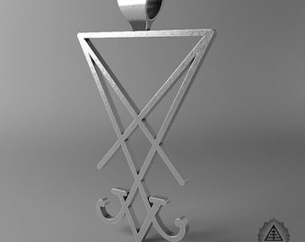 Satanic Lucifer Sigil Sterling Silver Pendant