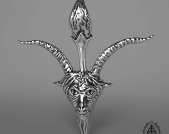 Colgante de plata de ley con el Satánico Baphomet