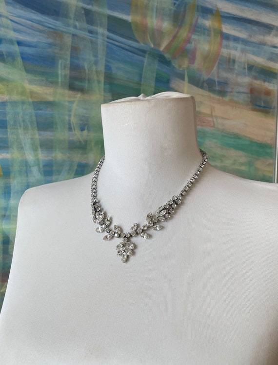 Diamanté necklace, vintage necklace, crystal neck… - image 2
