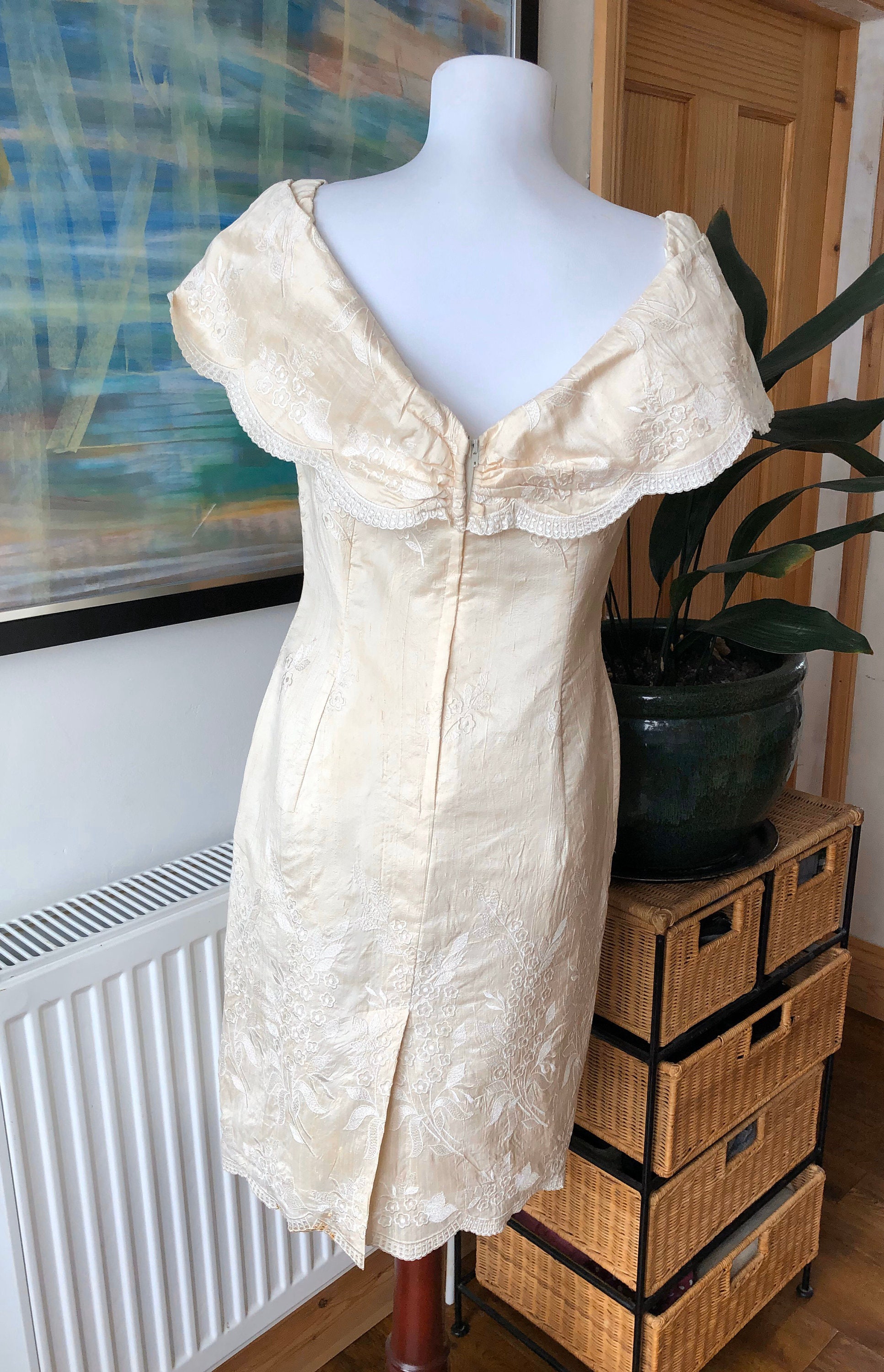 Vintage Wedding Dress Bridal Dress Silk Wedding Dress Mini | Etsy