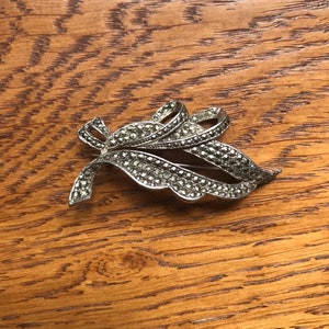 Marcasite, marcasite brooch, marcasite jewellery, vintage brooch, vintage jewellery, 1930s jewellery, fern brooch, vintage marcasite