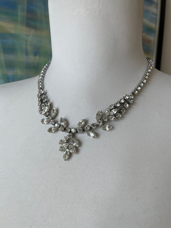 Diamanté necklace, vintage necklace, crystal neck… - image 4