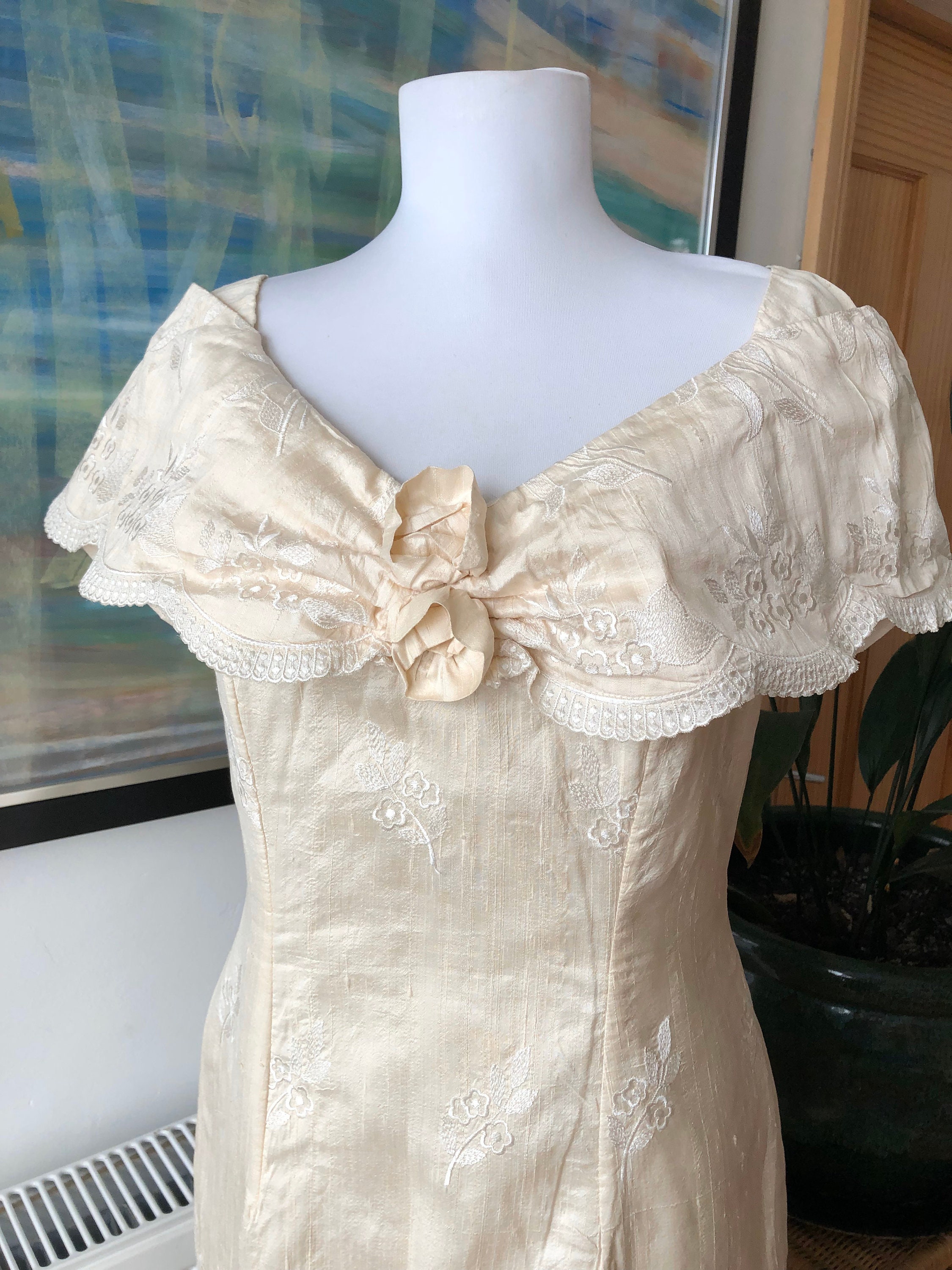 Vintage Wedding Dress Bridal Dress Silk Wedding Dress Mini | Etsy