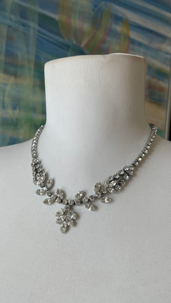 Diamanté necklace, vintage necklace, crystal neck… - image 5
