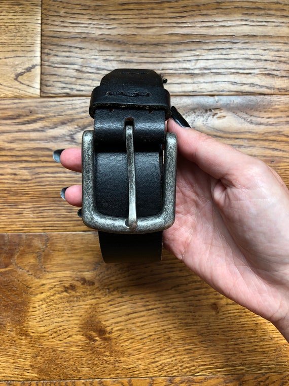 Vintage belt, black belt, black leather belt, leat