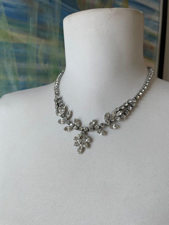 Diamanté necklace, vintage necklace, crystal neck… - image 6