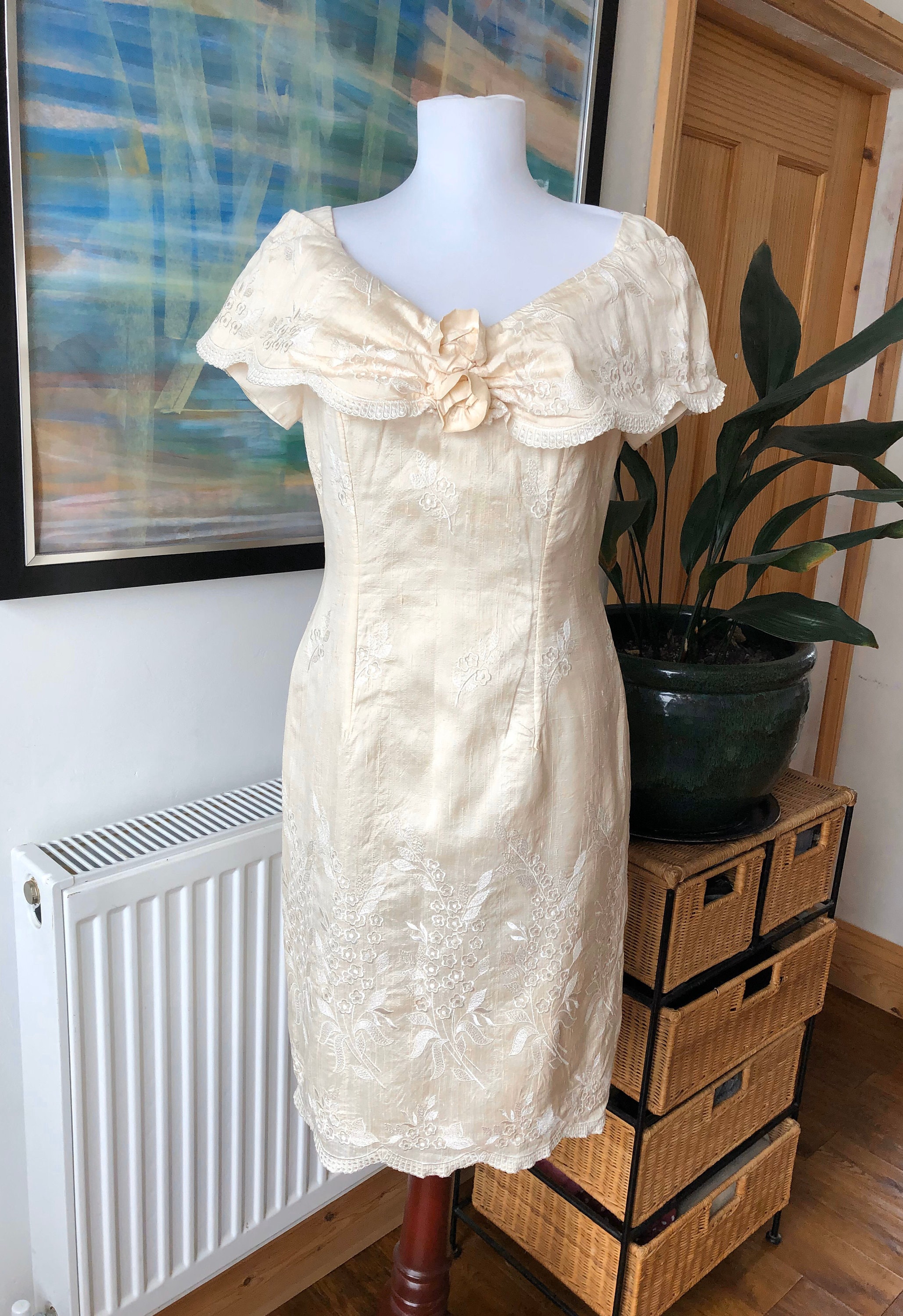 Vintage Wedding Dress Bridal Dress Silk Wedding Dress Mini | Etsy