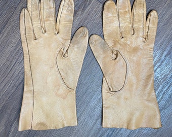 Guanti Da Guida In Pelle Vintage, Guanti In Pelle Italiana Marrone Per L'autunno E L'inverno, Nuovo Vecchio Stock - Italia - Foto 2