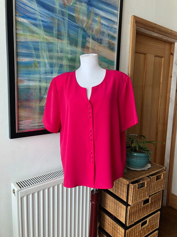 Vintage blouse, pink blouse, pink shirt, 1990s shi