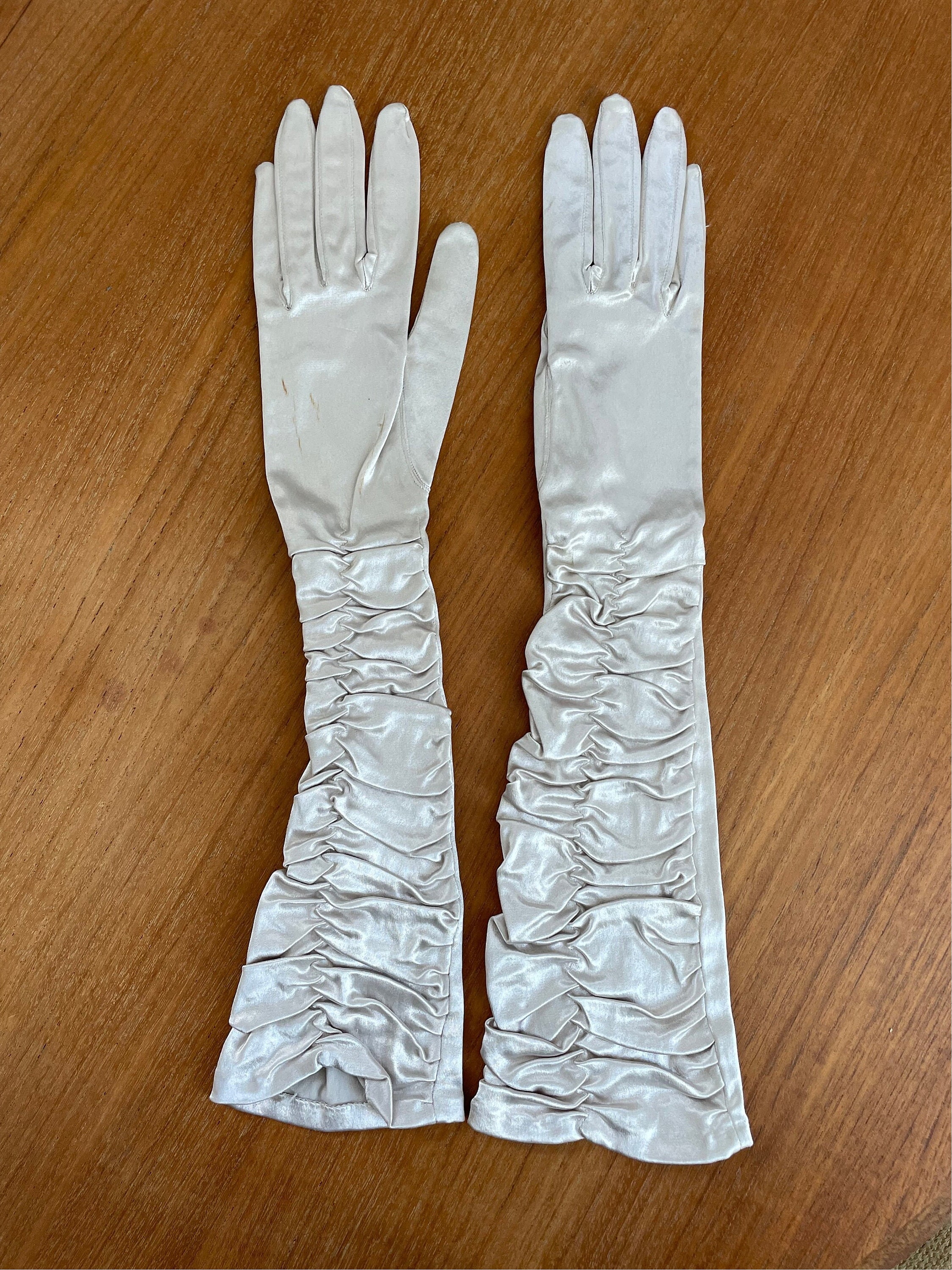 Gloves, Vintage Gloves, Opera Gloves, Burlesque Gloves, Satin