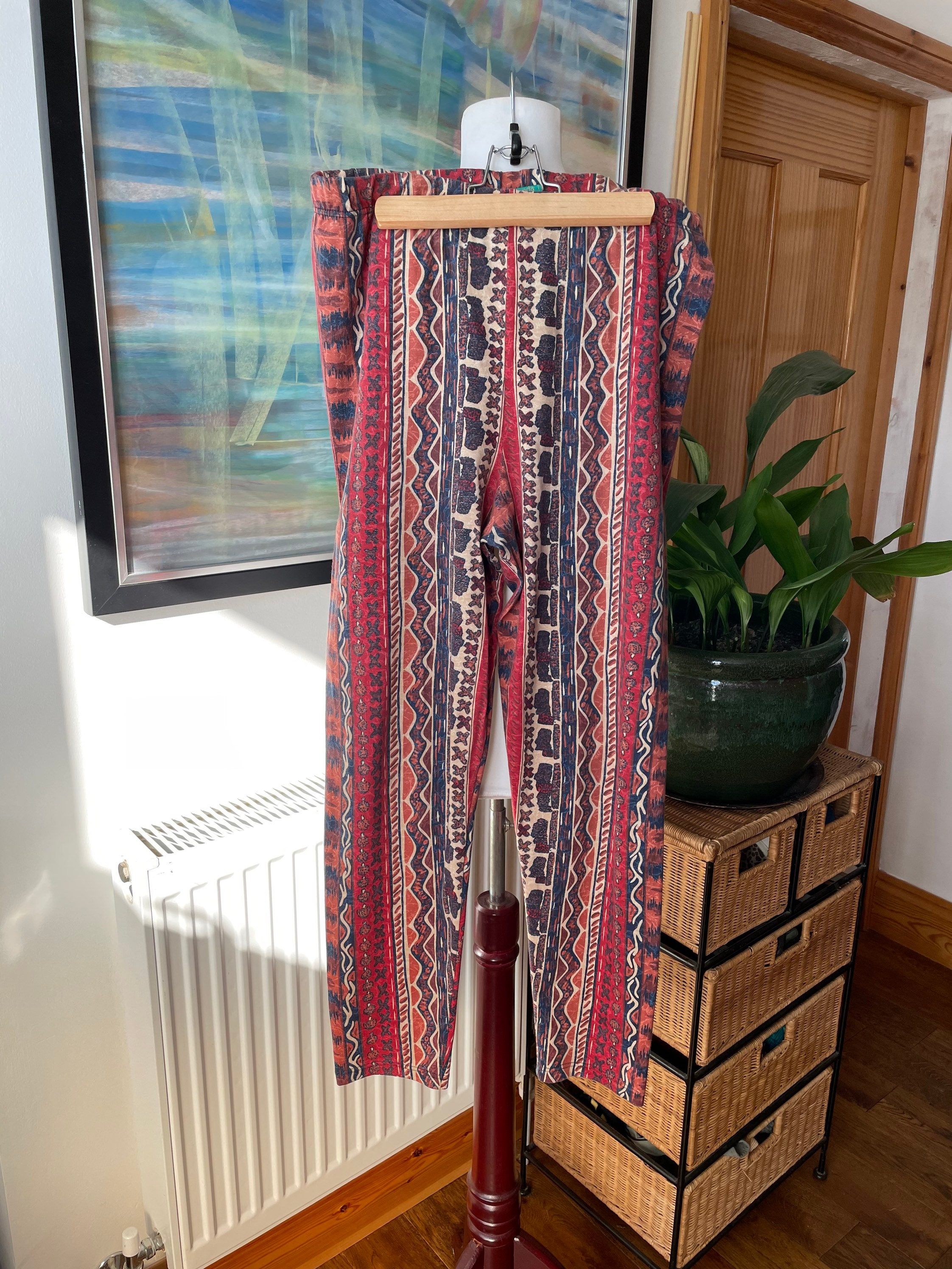 Vintage Leggings Patterned Leggings 90s 