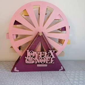 Perpetual Advent Calendar Big Wooden Wheel Chic Deer Theme
