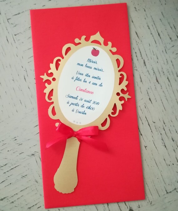 Pack 10 Cartes Invitation Anniversaire Miroir Princesse Etsy France