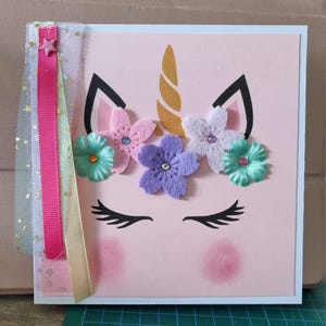 cartes invitation anniversaire Licorne