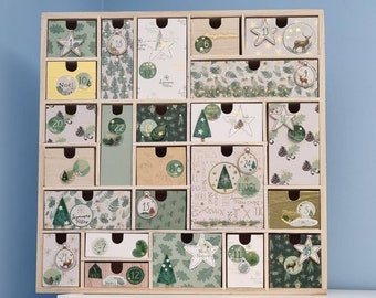Wooden Advent Calendar, Nature Forest Theme, Christmas Decoration