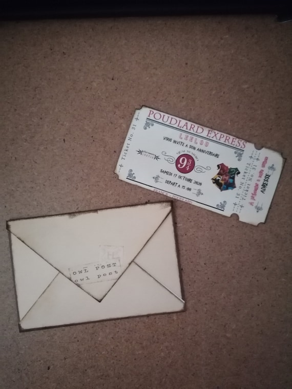 Cartes invitation Anniversaire magicien apprenti sorcier Harry Potter avec  enveloppe et sac cadeau -  France