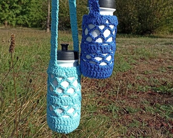 Porte bouteille au crochet. Porte gourde. Filet à bouteille.