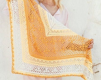 Crochet chèche shawl. Granny crochet scarf. Handmade scarf.