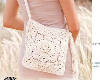 Crochet flower bag. Women's cotton handbag. Boho crochet bag. Women's summer accessory