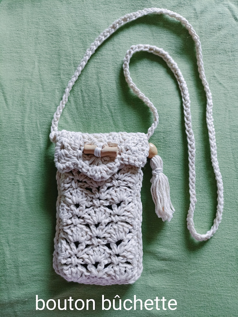 Sac au crochet pour portable. Étui téléphone. Pochette bandoulière au crochet. Étui à lunettes. image 8