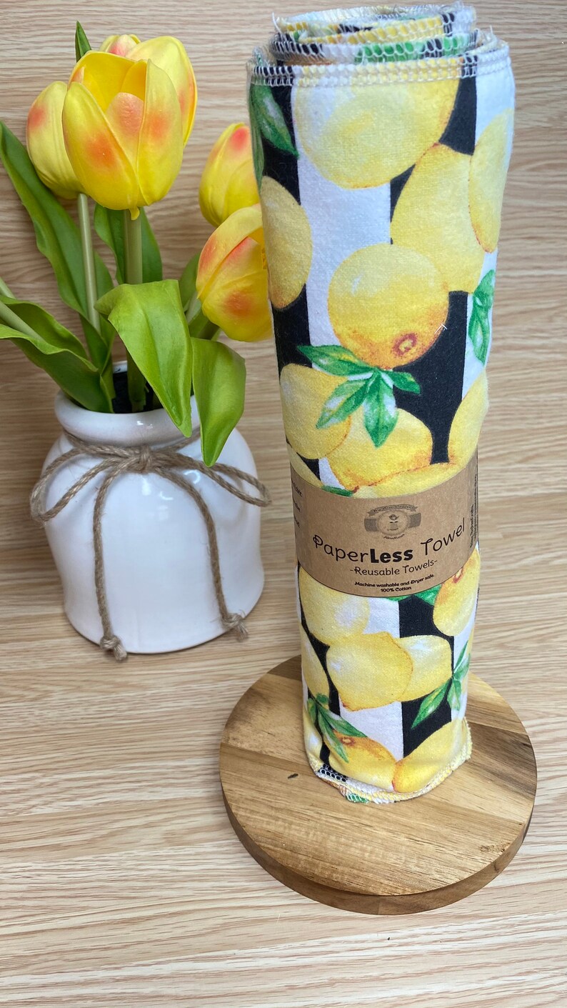 12 Cotton Paperless Towel Lime Paperless Towels Reusable Etsy