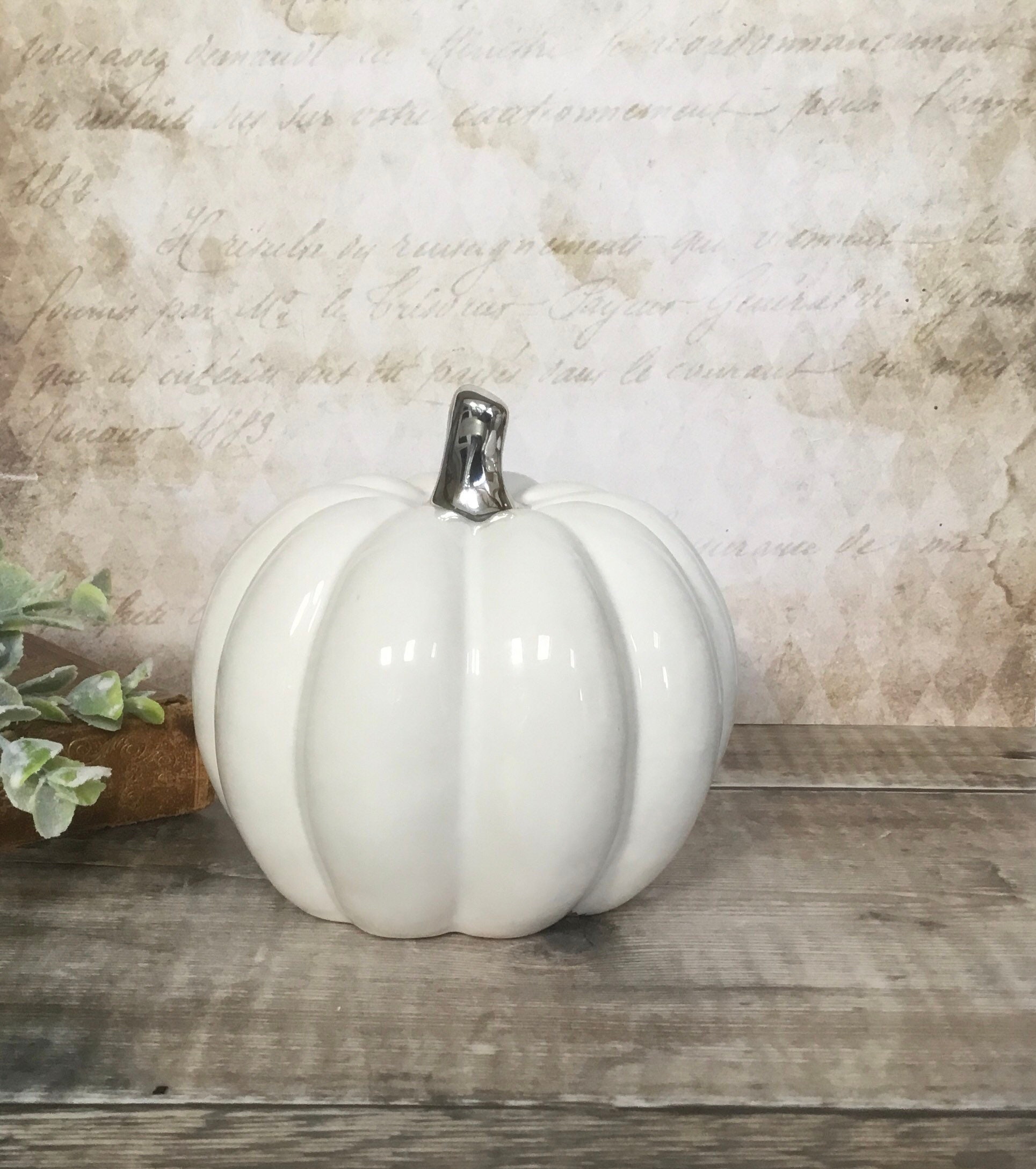 Ceramic Pumpkin Decoration Autumnal Home Decor Ornament Size - Etsy UK
