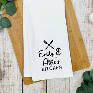 Personalised linen tea towel sale