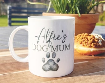 Dog Mum Custom Mug with Paw, Dog Mum Gifts, Dog Mum Mug, Personalised Dog Mum, Paw Custom Mug, Custom Mug, Dog Gifts, Gifts For Dog Mum